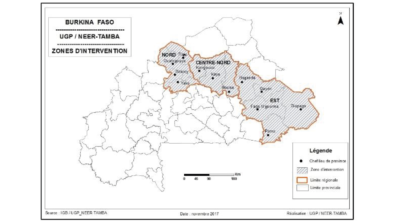 Figure 1 : Aperçu de la zone d’intervention du Projet Neer-Tamba